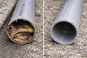 新旧の排水管の比較