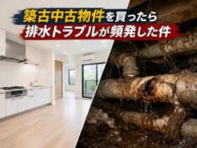 キレイな室内とボロボロの配管